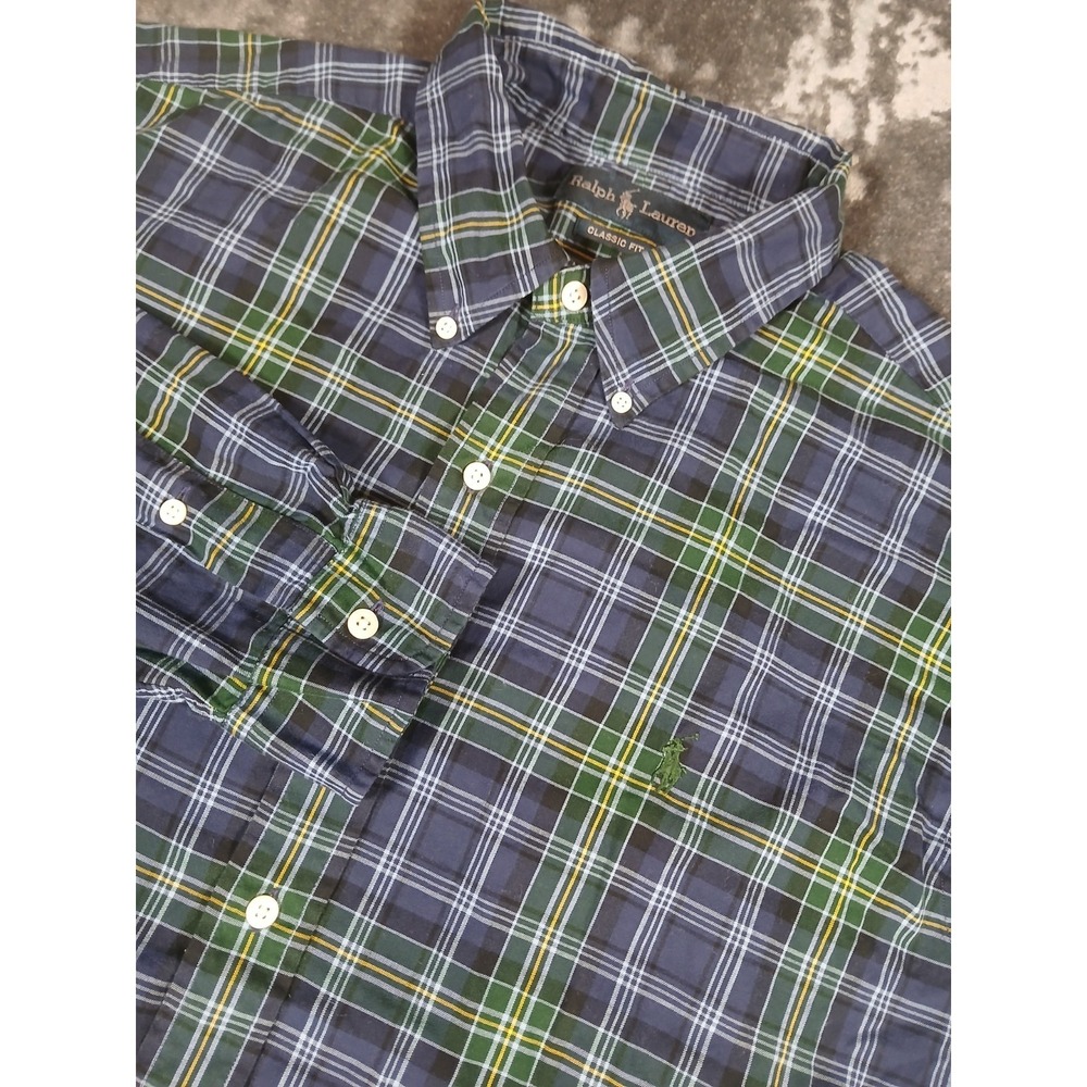 Polo Ralph Lauren Classic Fit Mens XL Button Down Shirt Long Sleeve ‎ Check